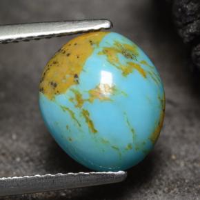 Turquesa azul natural 2,22ct, forma extravagante, opaco