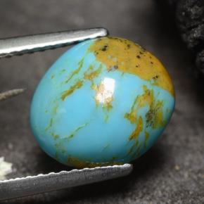 Turquesa azul natural 2,22ct, forma extravagante, opaco