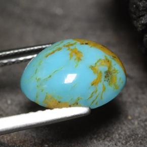 Turquesa azul natural 2,22ct, forma extravagante, opaco