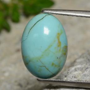 Turquesa azul natural 2,15ct, corte oval, opaco