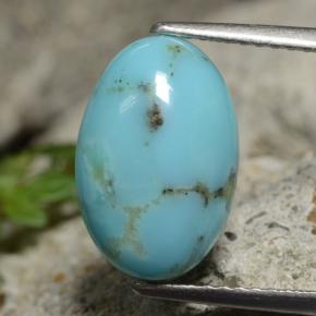 Turquesa azul natural 3,64ct, corte oval, opaco