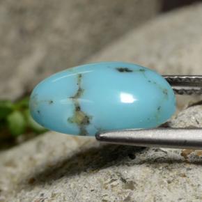 Turquesa azul natural 3,64ct, corte oval, opaco