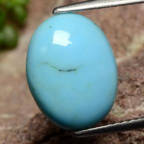Turquesa azul natural 2,29ct, corte oval, opaco