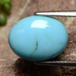 Turquesa azul natural 2,29ct, corte oval, opaco