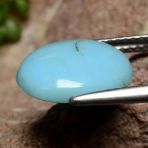 Turquesa azul natural 2,29ct, corte oval, opaco