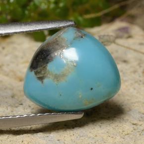Turquesa azul natural 3,24ct, trillion, opaco