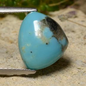 Turquesa azul natural 3,24ct, trillion, opaco