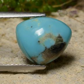 Turquesa azul natural 3,24ct, trillion, opaco