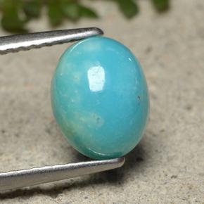 Turquesa azul natural 1,84ct, corte oval, opaco
