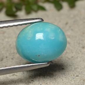 Turquesa azul natural 1,84ct, corte oval, opaco