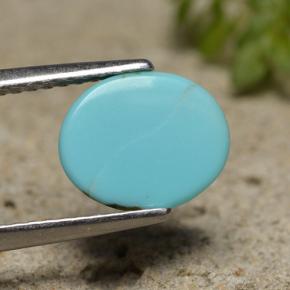 Turquesa azul natural 2,00ct, corte oval, opaco