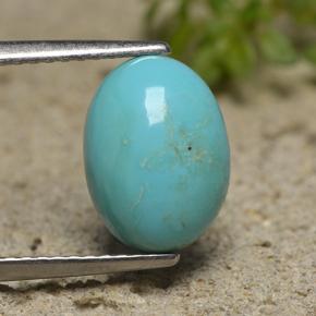 Turquesa azul natural 2,15ct, corte oval, opaco