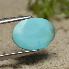 Turquesa azul natural 2,15ct, corte oval, opaco