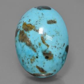 Turquesa azul natural 65,42ct, corte oval, opaco
