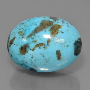 Turquesa azul natural 65,42ct, corte oval, opaco