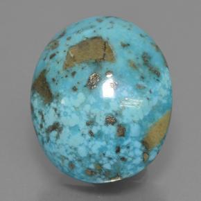 Turquesa azul natural 39,07ct, corte oval, opaco