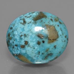 Turquesa azul natural 39,07ct, corte oval, opaco