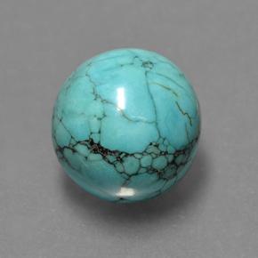 Turquesa azul natural 4,62ct, corte redondo, opaco