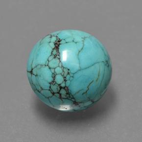 Turquesa azul natural 4,62ct, corte redondo, opaco
