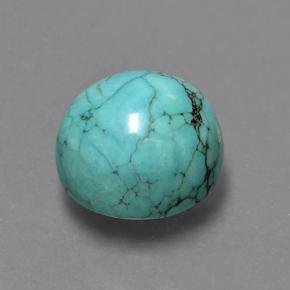 Turquesa azul natural 4,62ct, corte redondo, opaco