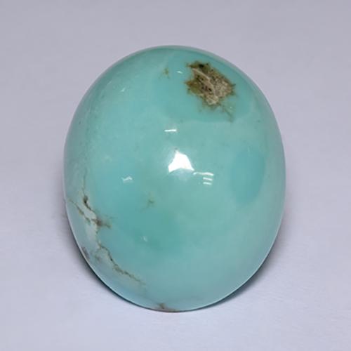 Turquesa azul natural 17,82ct, corte oval, opaco