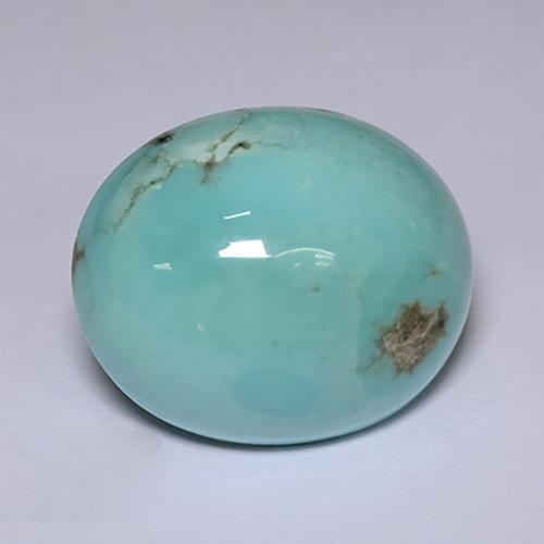 Turquesa azul natural 17,82ct, corte oval, opaco