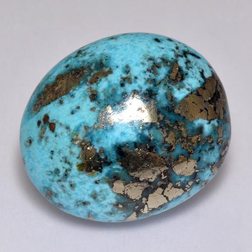 Turquesa azul natural 23,38ct, corte oval, opaco