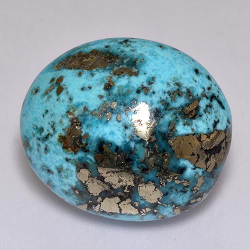 Turquesa azul natural 23,38ct, corte oval, opaco