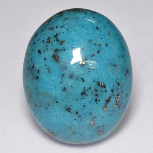 Turquesa turquesa natural 23,76ct, corte oval, opaco