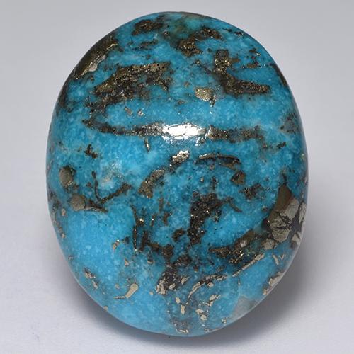 Turquesa turquesa natural 45,58ct, corte oval, opaco