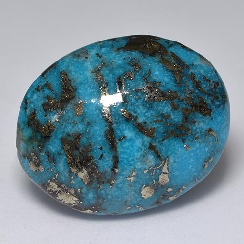 Turquesa turquesa natural 45,58ct, corte oval, opaco