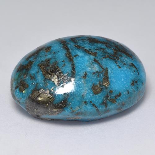 Turquesa turquesa natural 45,58ct, corte oval, opaco