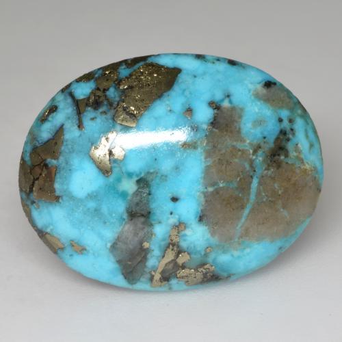 Turquesa turquesa natural 24,20ct, corte oval, opaco