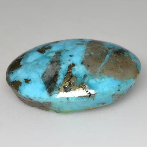 Turquesa turquesa natural 24,20ct, corte oval, opaco