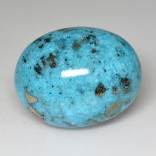 Turquesa turquesa natural 32,85ct, corte oval, opaco