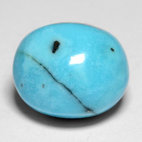 Turquesa Verde azulado Natural 8.35ct, Corte Oval, Opaco