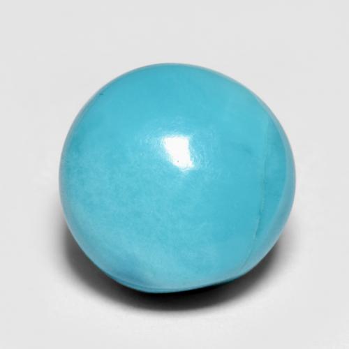 Turquesa turquesa natural 4,57ct, corte redondo, opaco