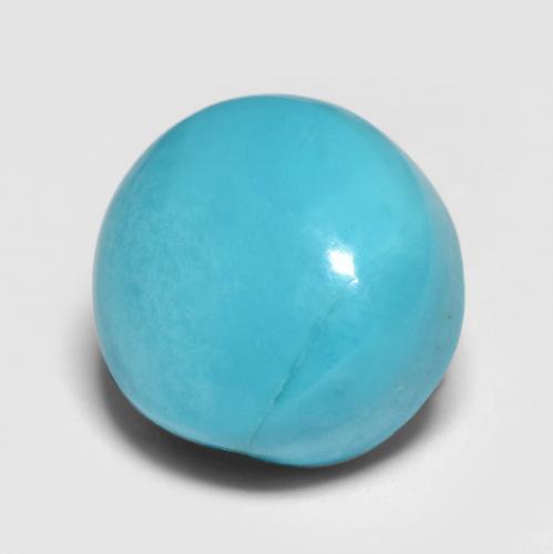 Turquesa turquesa natural 4,57ct, corte redondo, opaco