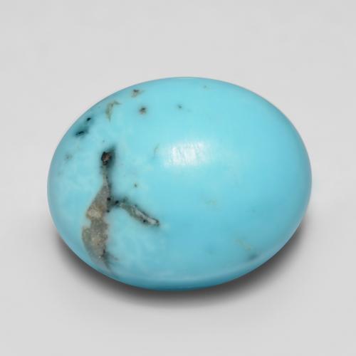 Turquesa turquesa natural 3,46ct, corte oval, opaco