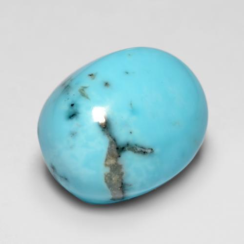 Turquesa turquesa natural 3,46ct, corte oval, opaco