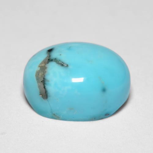Turquesa turquesa natural 3,46ct, corte oval, opaco