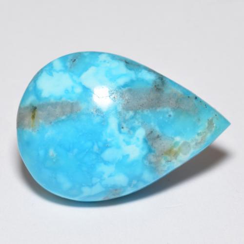 Turquesa turquesa natural 14,11ct, formato de pêra, opaco