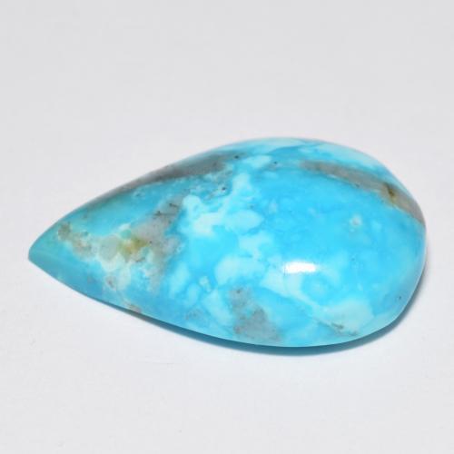 Turquesa turquesa natural 14,11ct, formato de pêra, opaco