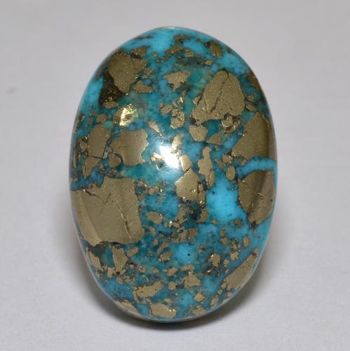 Turquesa turquesa natural 17,42ct, corte oval, opaco