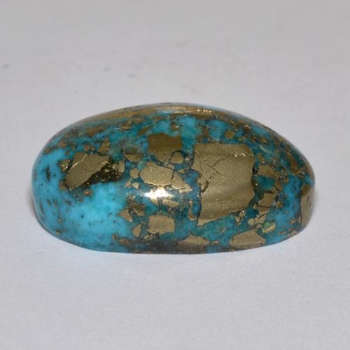 Turquesa turquesa natural 17,42ct, corte oval, opaco
