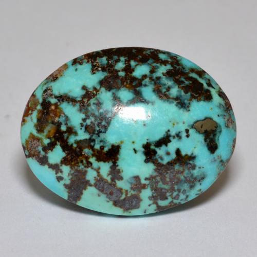 Turquesa turquesa natural 18,42ct, corte oval, opaco