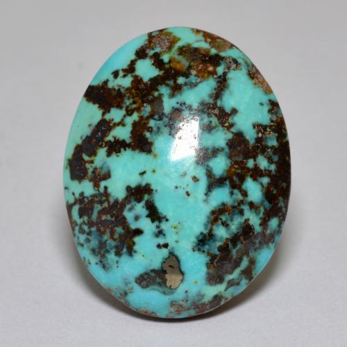 Turquesa turquesa natural 18,42ct, corte oval, opaco