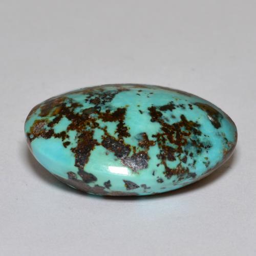 Turquesa turquesa natural 18,42ct, corte oval, opaco