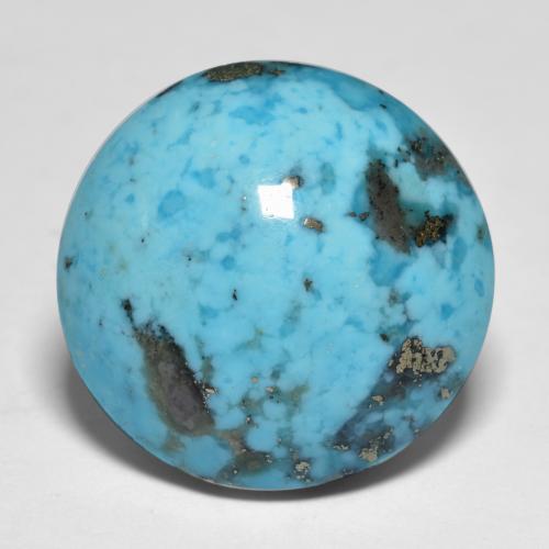 Turquesa turquesa natural 18,58ct, corte redondo, opaco