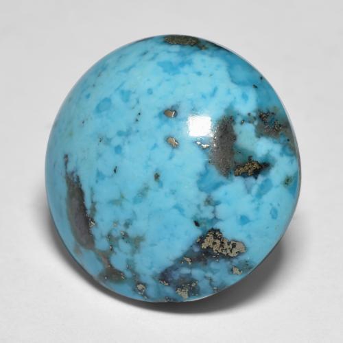 Turquesa turquesa natural 18,58ct, corte redondo, opaco